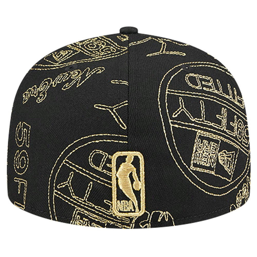 Miami Heat 59FIFTY Day Allover Print Stencil Fitted Hat - Black sale
