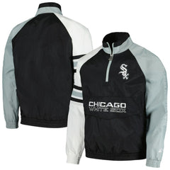 Chicago White Sox Starter Elite Raglan Half-Zip Jacket Black/White
