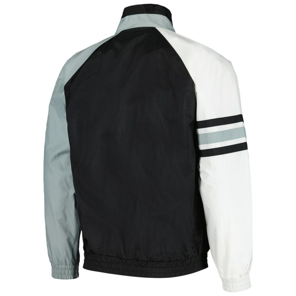 Chicago White Sox Starter Elite Raglan Half-Zip Jacket Black/White
