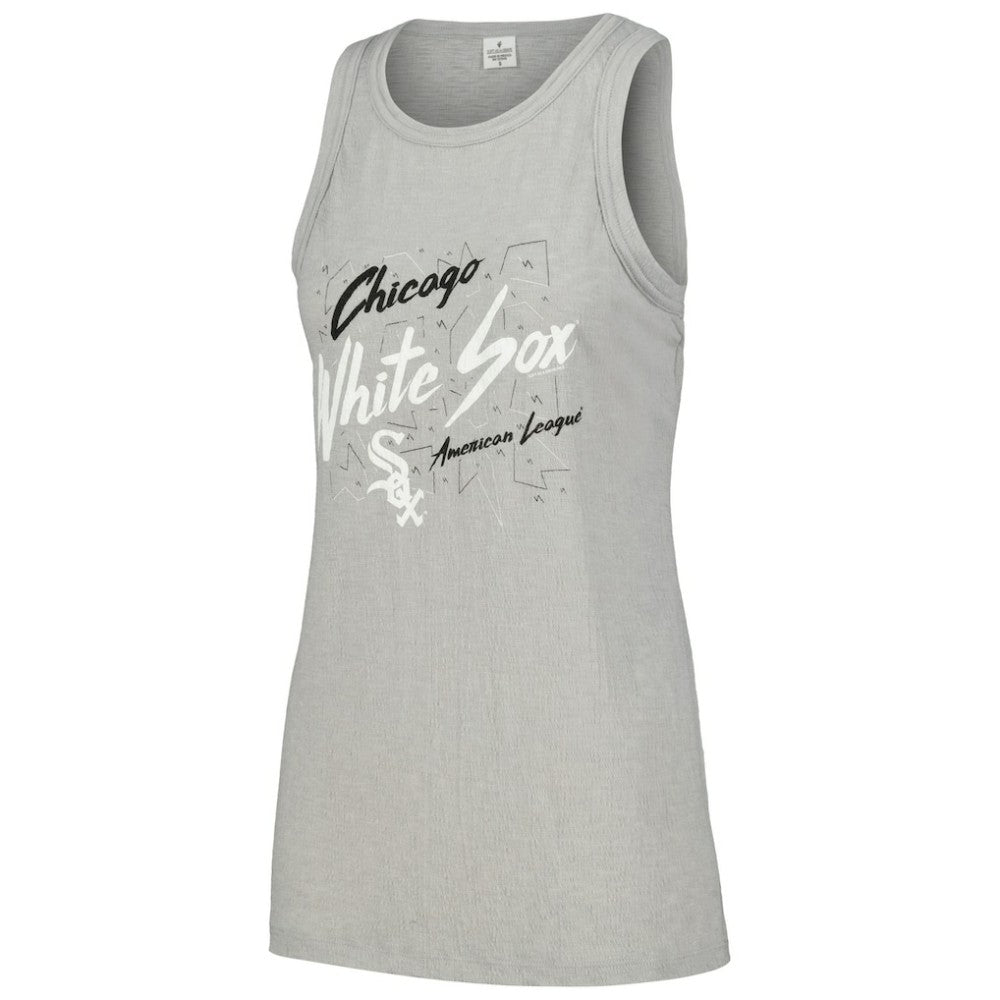 Chicago White Sox Soft as a Grape Women's Gauze High Neck Tank Top Gray