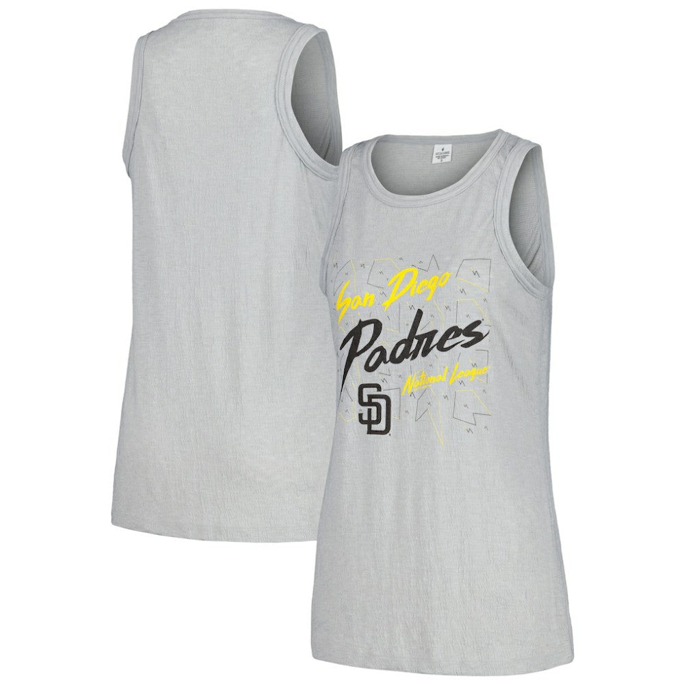 San Diego Padres Soft as a Grape Women's Gauze High Neck Tank Top Gray