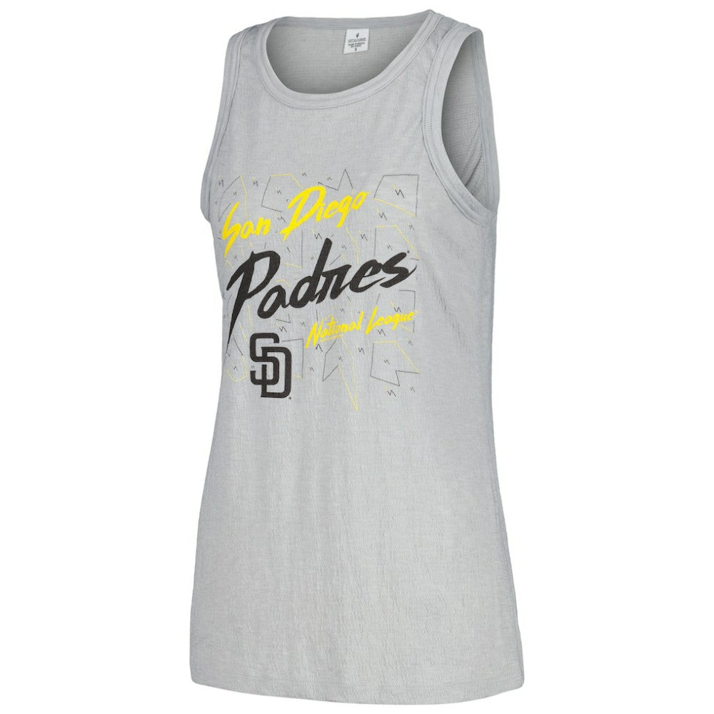 San Diego Padres Soft as a Grape Women's Gauze High Neck Tank Top Gray