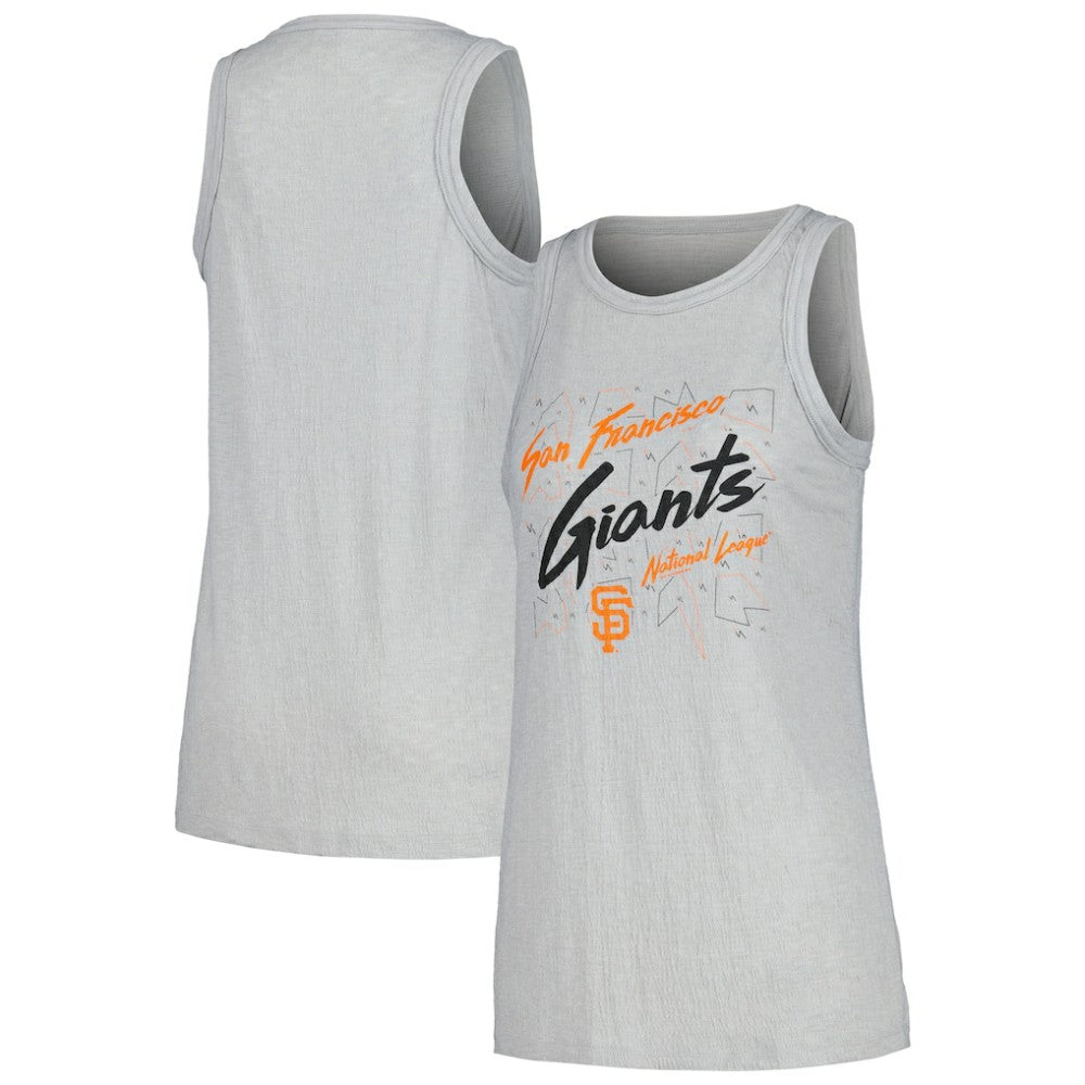 San Francisco Giants Soft as a Grape Women's Gauze High Neck Tank Top Gray