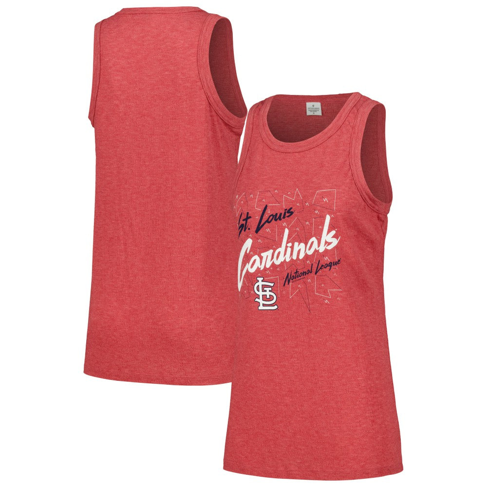 St. Louis Cardinals Soft as a Grape Women's Gauze High Neck Tank Top Red