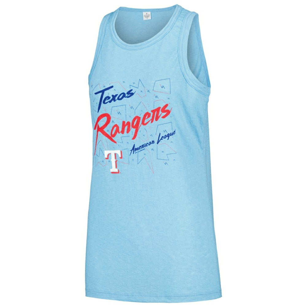 Texas Rangers Soft as a Grape Women's Gauze High Neck Tank Top Light Blue