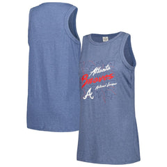 Atlanta Braves Soft as a Grape Women's Gauze High Neck Tank Top Navy