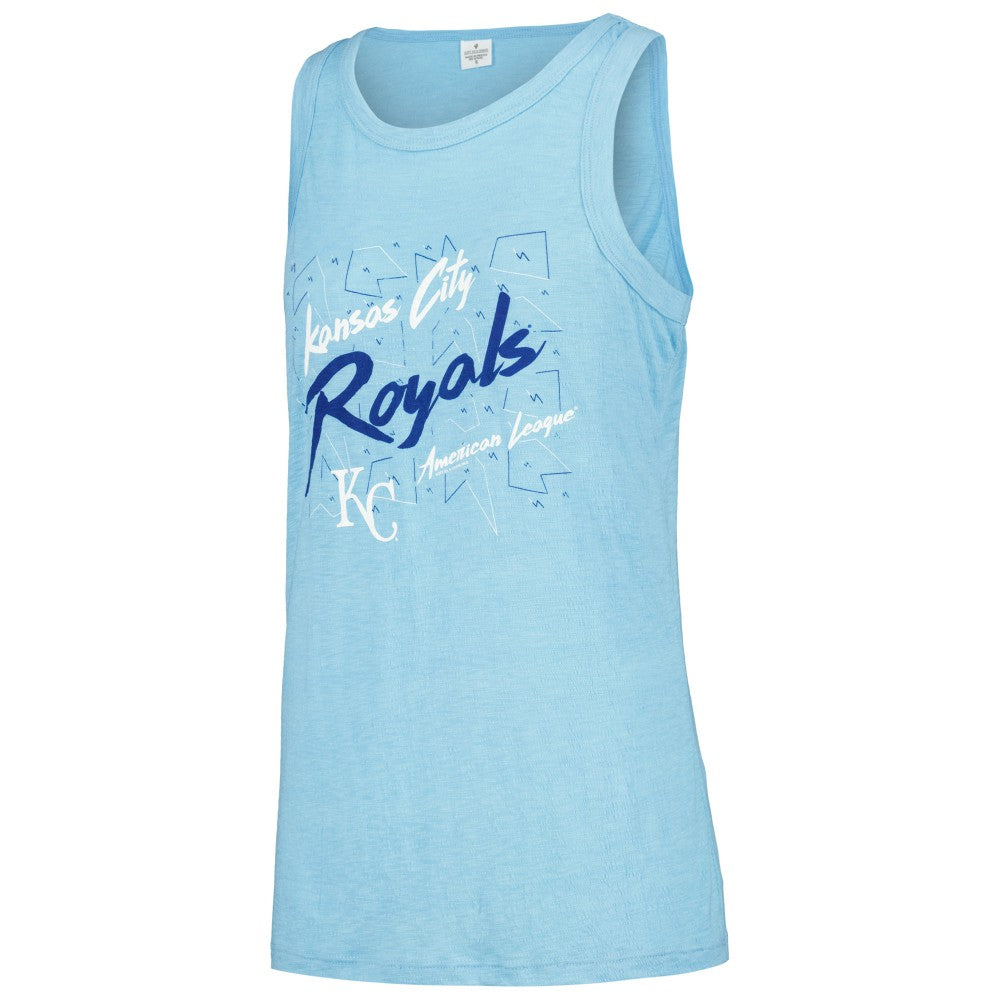 Kansas City Royals Soft as a Grape Women's Gauze High Neck Tank Top Light Blue
