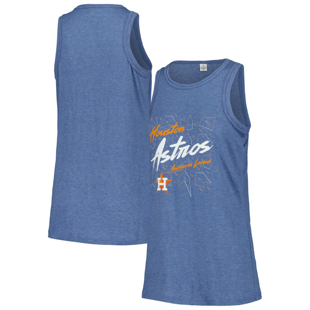 Houston Astros Soft as a Grape Women's Gauze High Neck Tank Top Navy