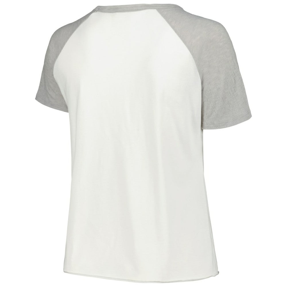 Toronto Blue Jays Soft as a Grape Women's Plus Size Baseball Raglan T-Shirt White