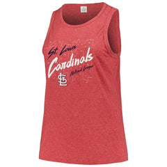 St. Louis Cardinals Soft as a Grape Women's Plus Size Curvy High Neck Tri-Blend Tank Top Red