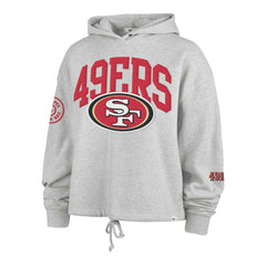 San Francisco 49ers '47 Women's High Hopes Long Sleeve Cropped Hoodie - Heather Gray on sale