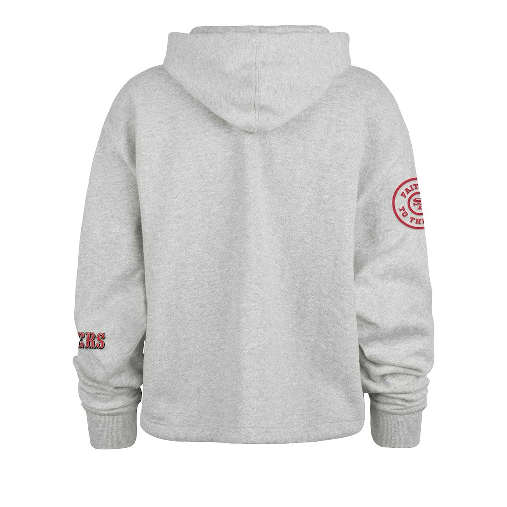 San Francisco 49ers '47 Women's High Hopes Long Sleeve Cropped Hoodie - Heather Gray on sale