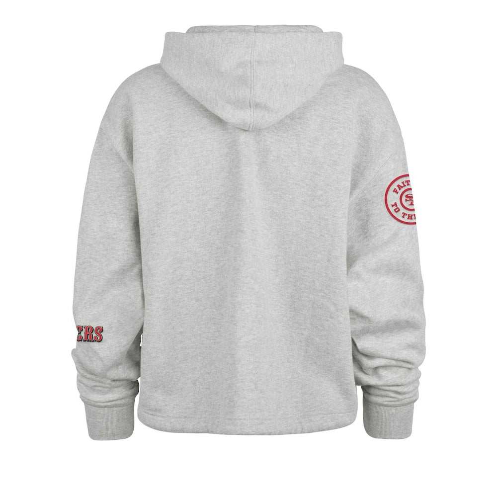 San Francisco 49ers '47 Women's High Hopes Long Sleeve Cropped Hoodie - Heather Gray on sale
