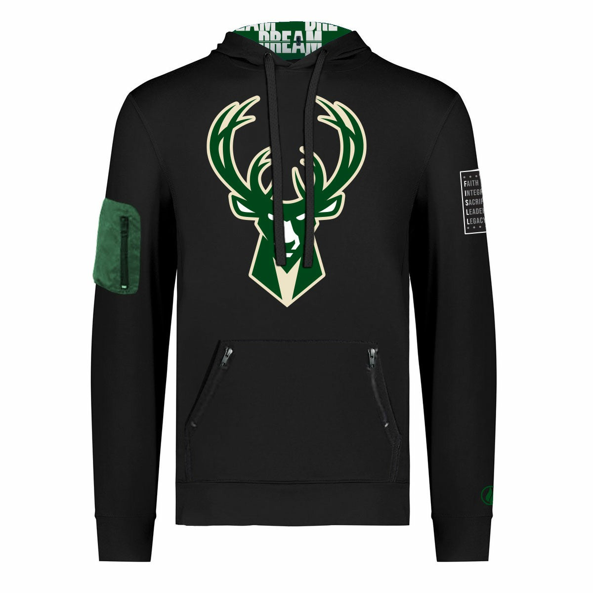 Milwaukee Bucks FISLL x Black History Collection Unisex Pullover Hoodie - Black outlet
