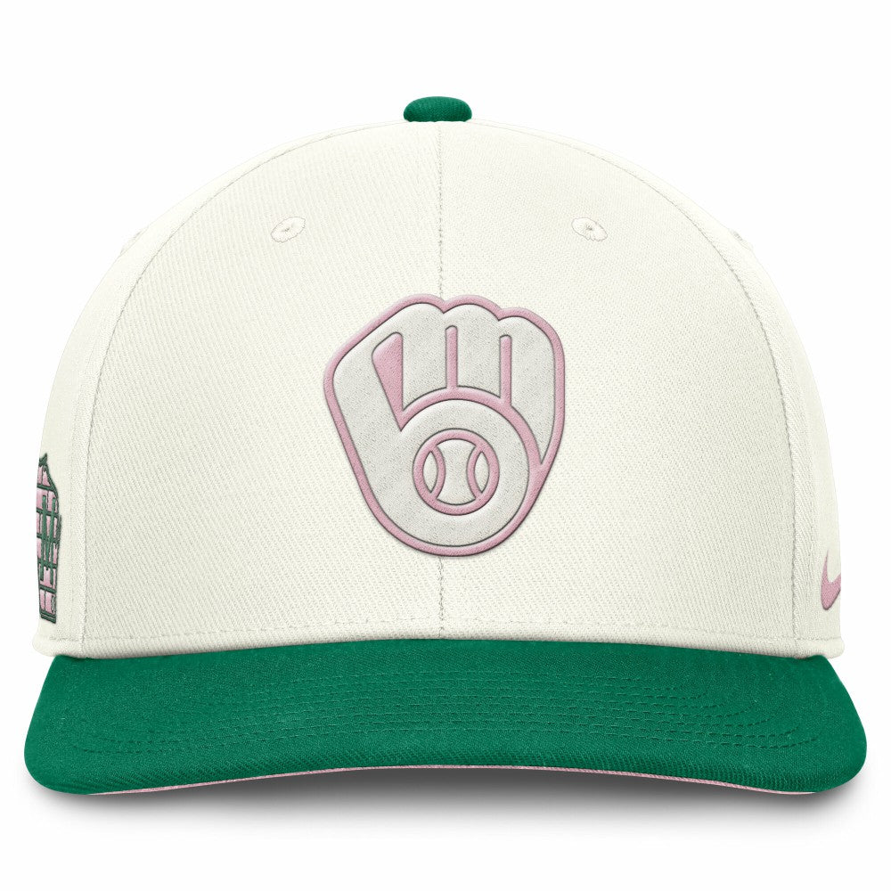 Milwaukee Brewers Sail Pro Performance Snapback Hat Cream/Green