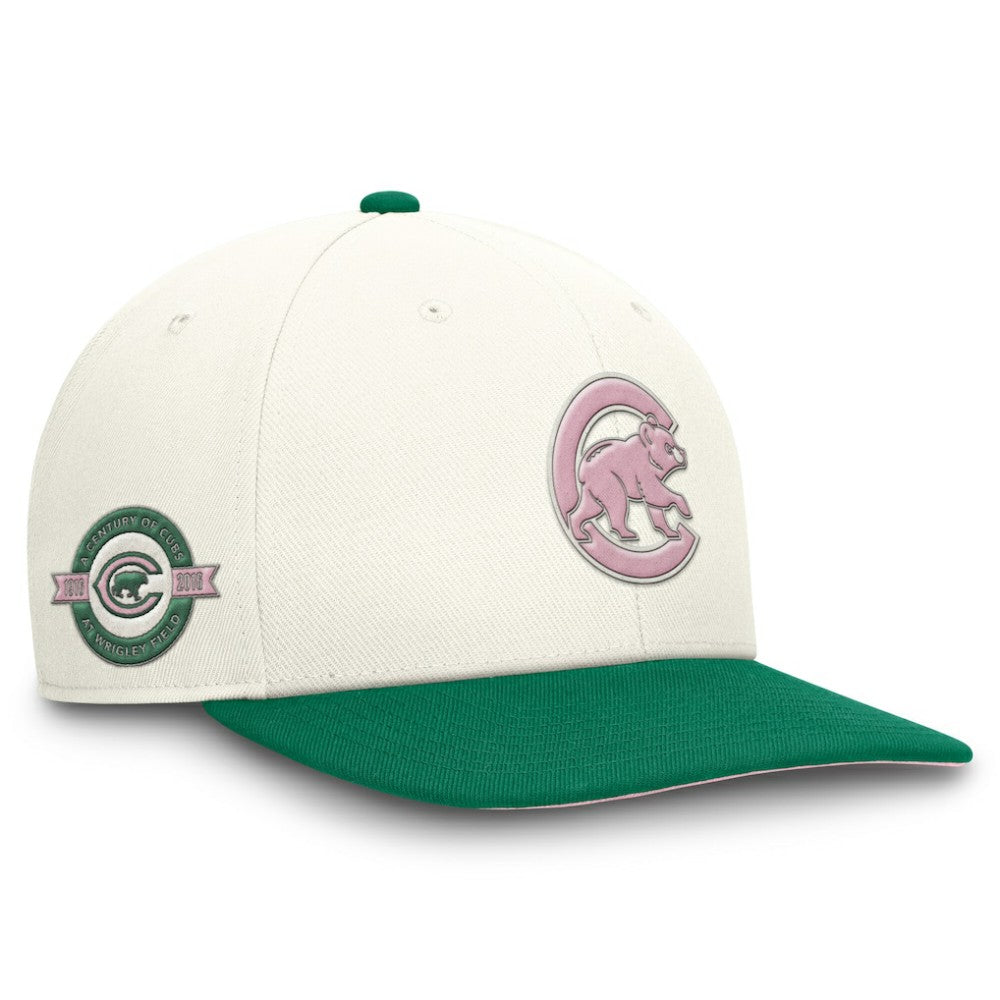 Chicago Cubs Sail Pro Performance Snapback Hat Cream/Green