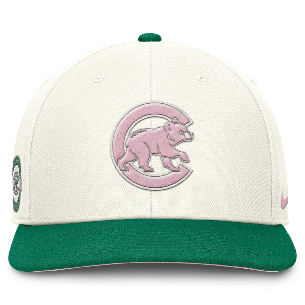 Chicago Cubs Sail Pro Performance Snapback Hat Cream/Green