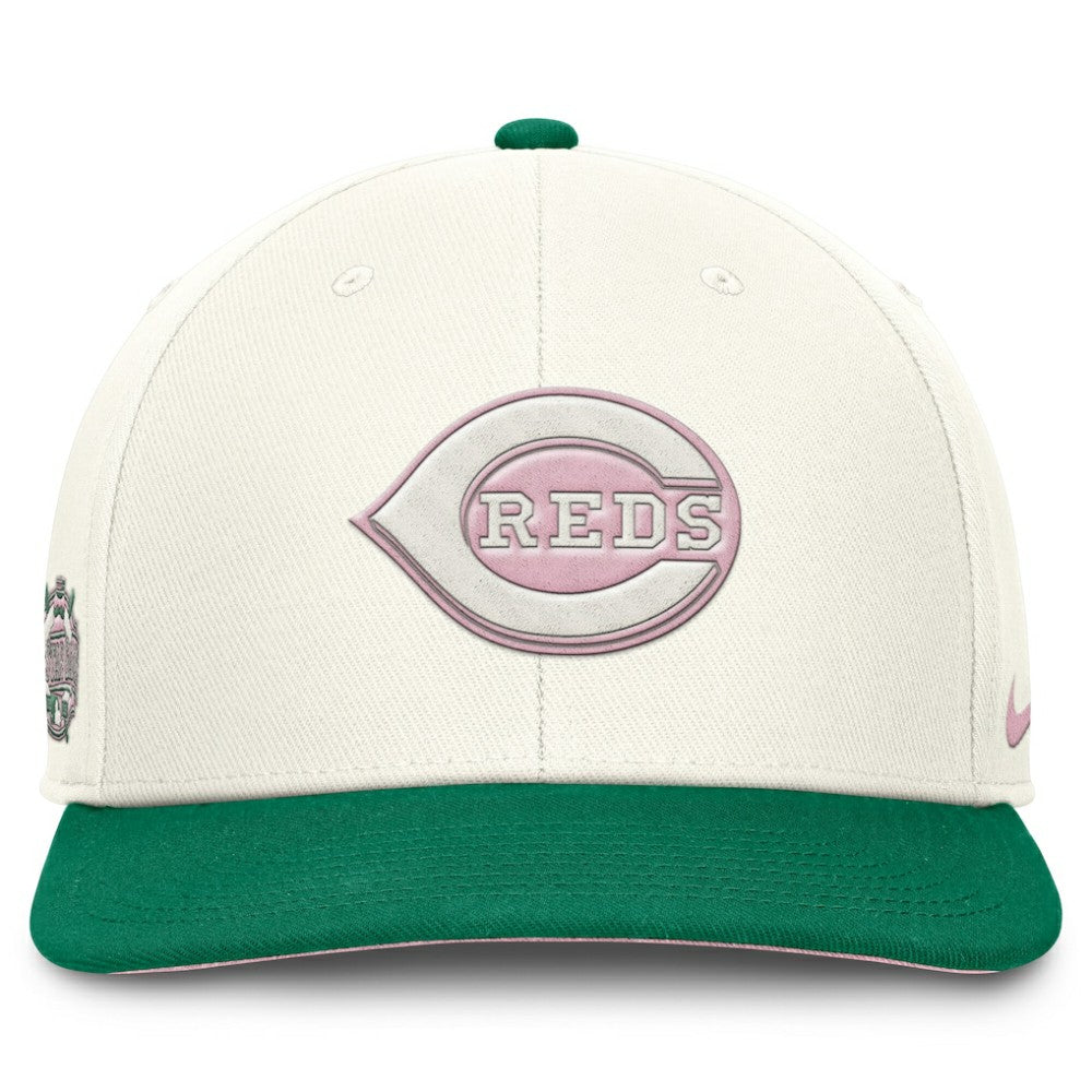 Cincinnati Reds Sail Pro Performance Snapback Hat Cream/Green