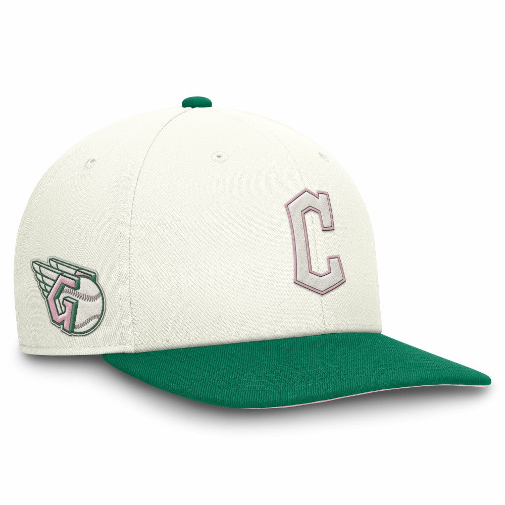 Cleveland Guardians Sail Pro Performance Snapback Hat Cream/Green