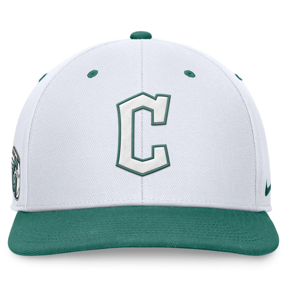 Cleveland Guardians Bicoastal Two-Tone Pro Performance Snapback Hat White/Green
