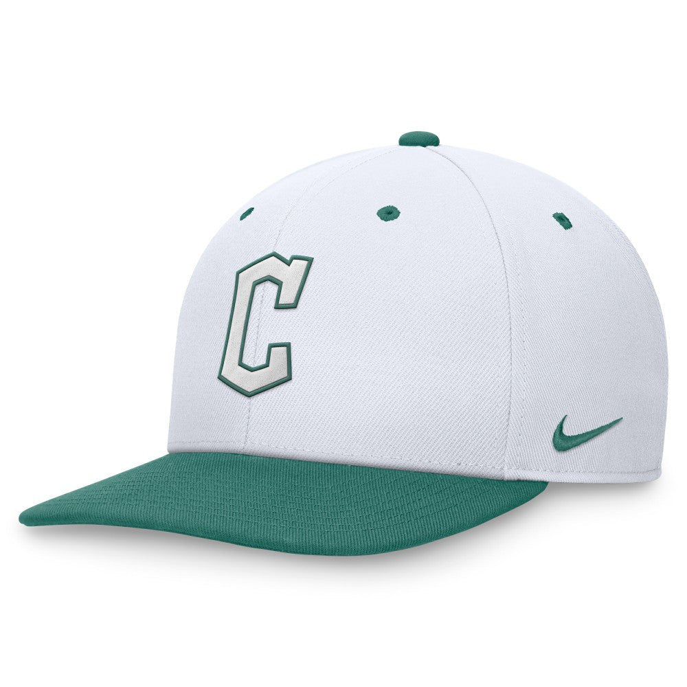 Cleveland Guardians Bicoastal Two-Tone Pro Performance Snapback Hat White/Green