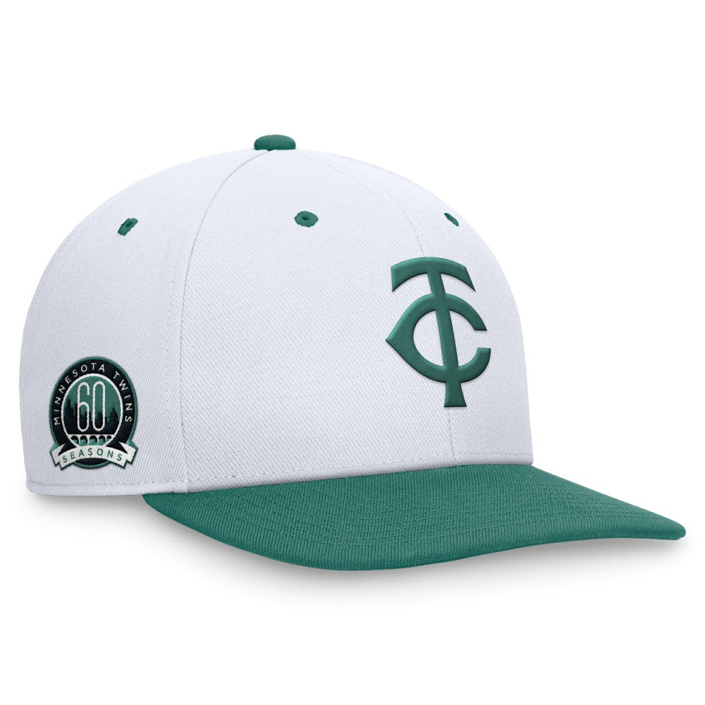 Minnesota Twins Bicoastal Two-Tone Pro Performance Snapback Hat White/Green