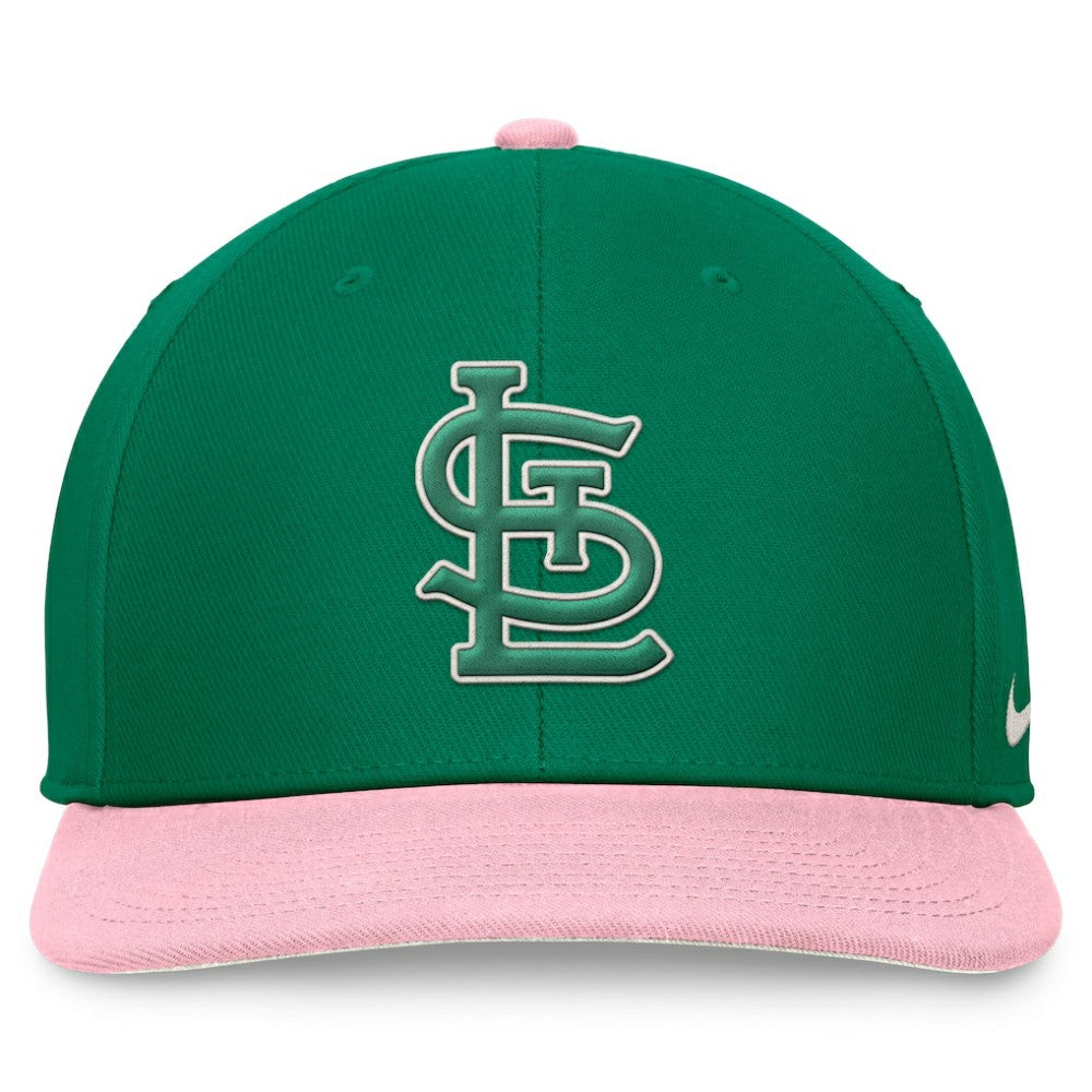 St. Louis Cardinals Malachite Pro Performance Snapback Hat Green/Pink