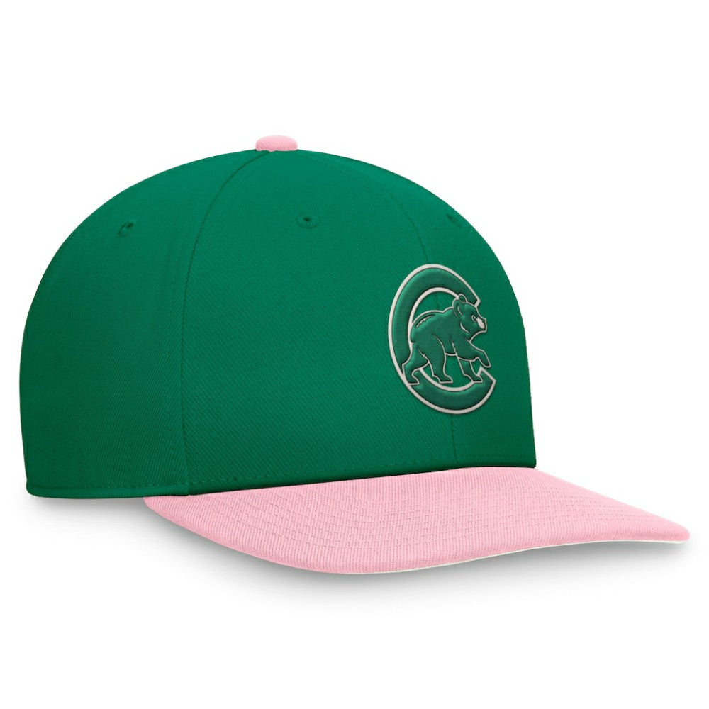 Chicago Cubs Malachite Pro Performance Snapback Hat Green/Pink