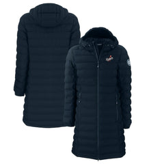 Los Angeles Dodgers Cutter & Buck Women's Cooperstown Collection Mission Ridge Repreve Eco Insulated Long Full-Zip Puffer Jacket Navy