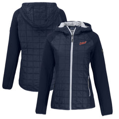 Detroit Tigers Cutter & Buck Women's Cooperstown Collection Rainier Primaloft Eco Full-Zip Hybrid Jacket Navy