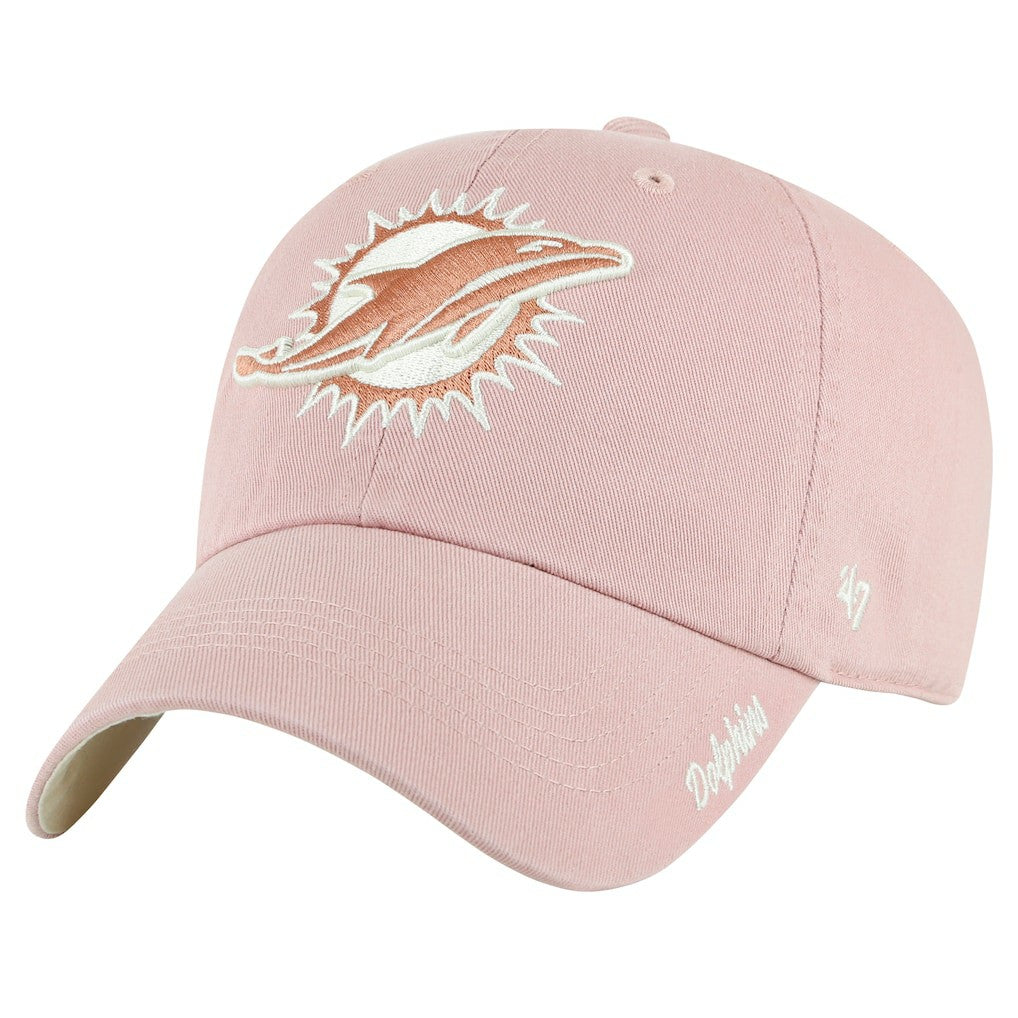 Miami Dolphins '47 Women's Ballpark Cheer Dusty Rose Clean Up Adjustable Hat - Pink discount