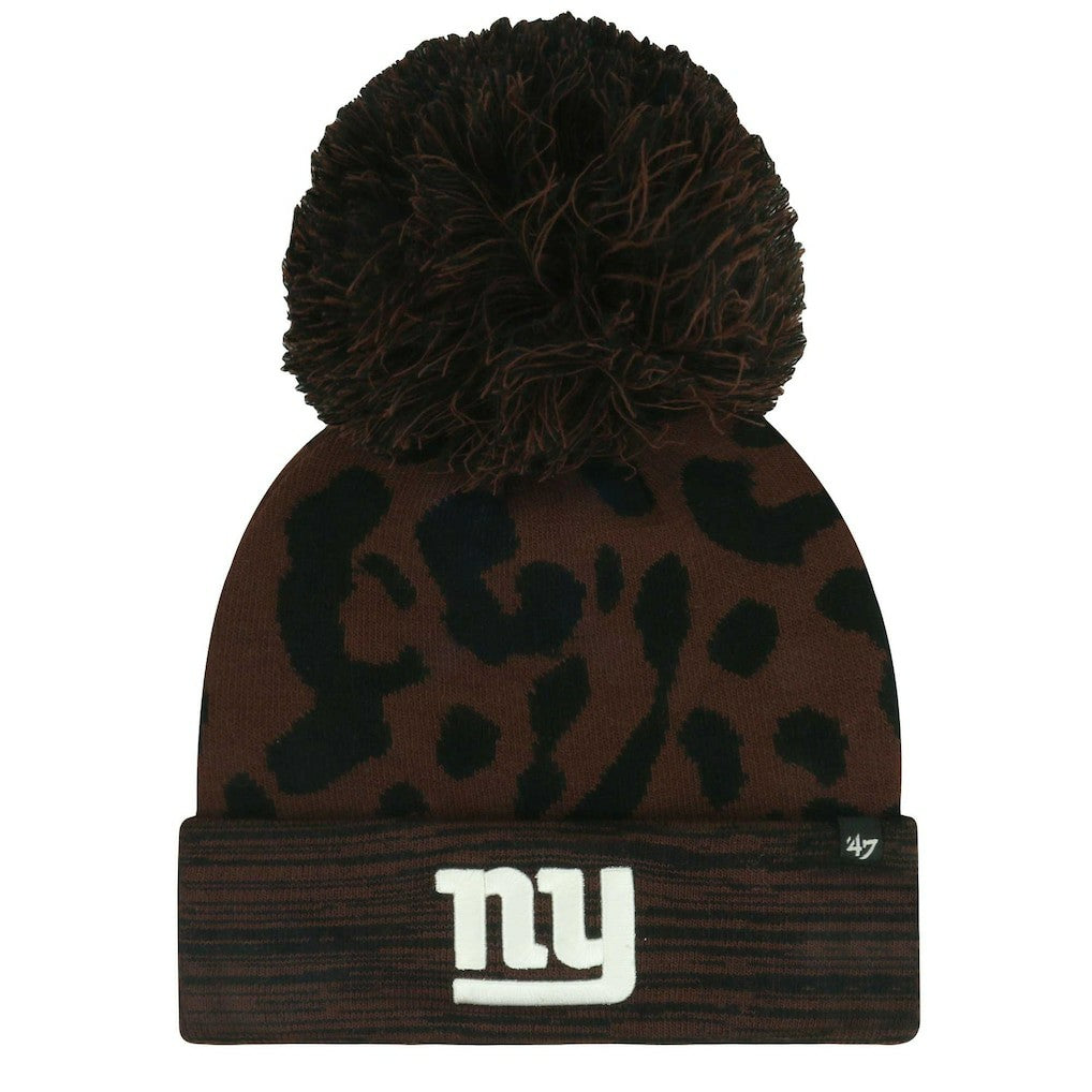 New York Giants '47 Women's Cacao Cuffed Knit Hat with Pom - Brown for sale