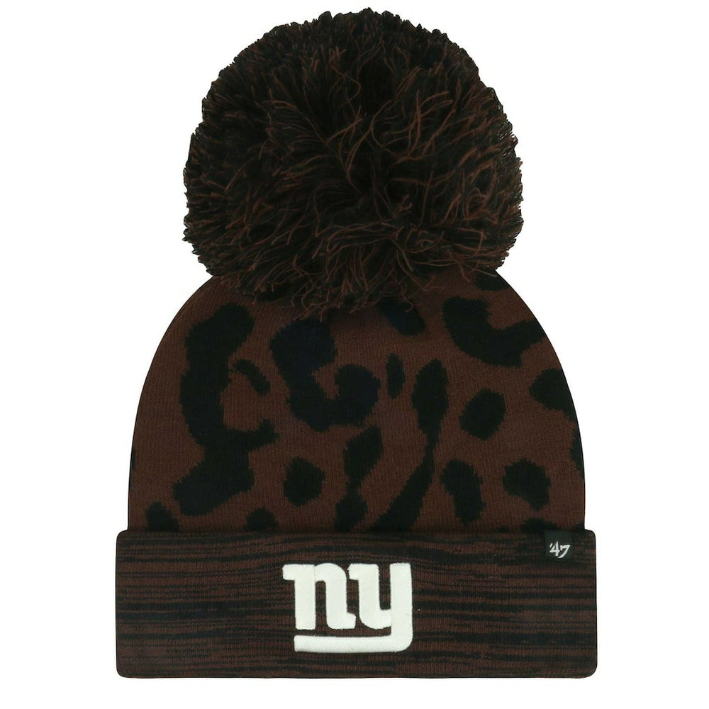 New York Giants '47 Women's Cacao Cuffed Knit Hat with Pom - Brown for sale