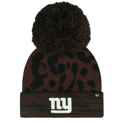 New York Giants '47 Women's Cacao Cuffed Knit Hat with Pom - Brown for sale