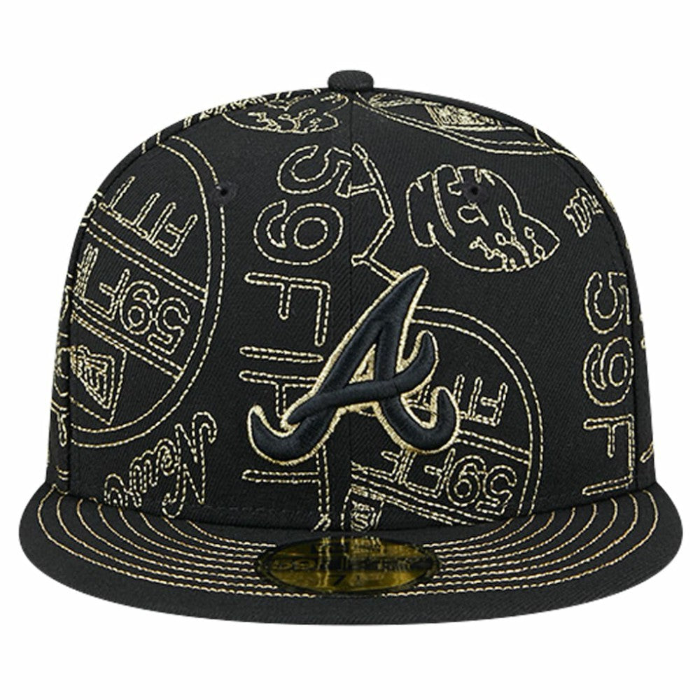 Atlanta Braves 59FIFTY Day Allover Fitted Hat Black