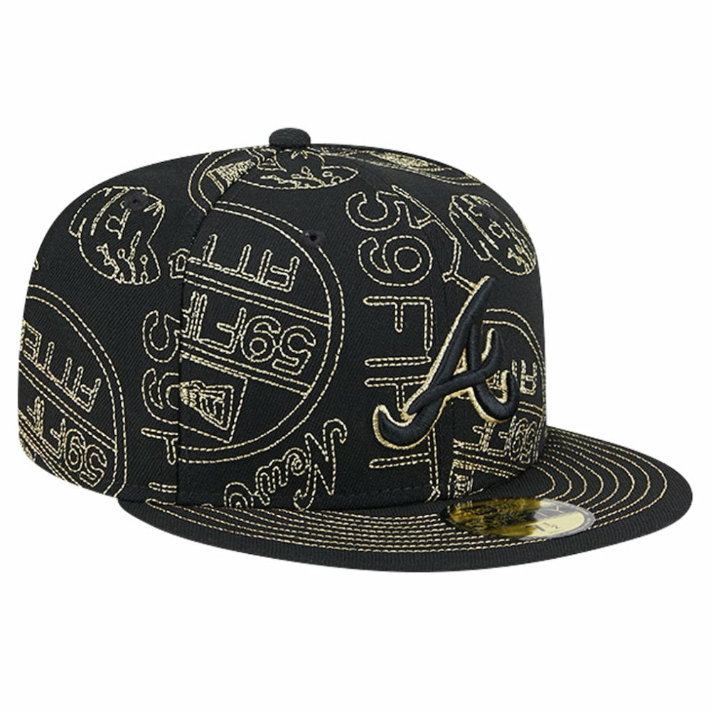 Atlanta Braves 59FIFTY Day Allover Fitted Hat Black