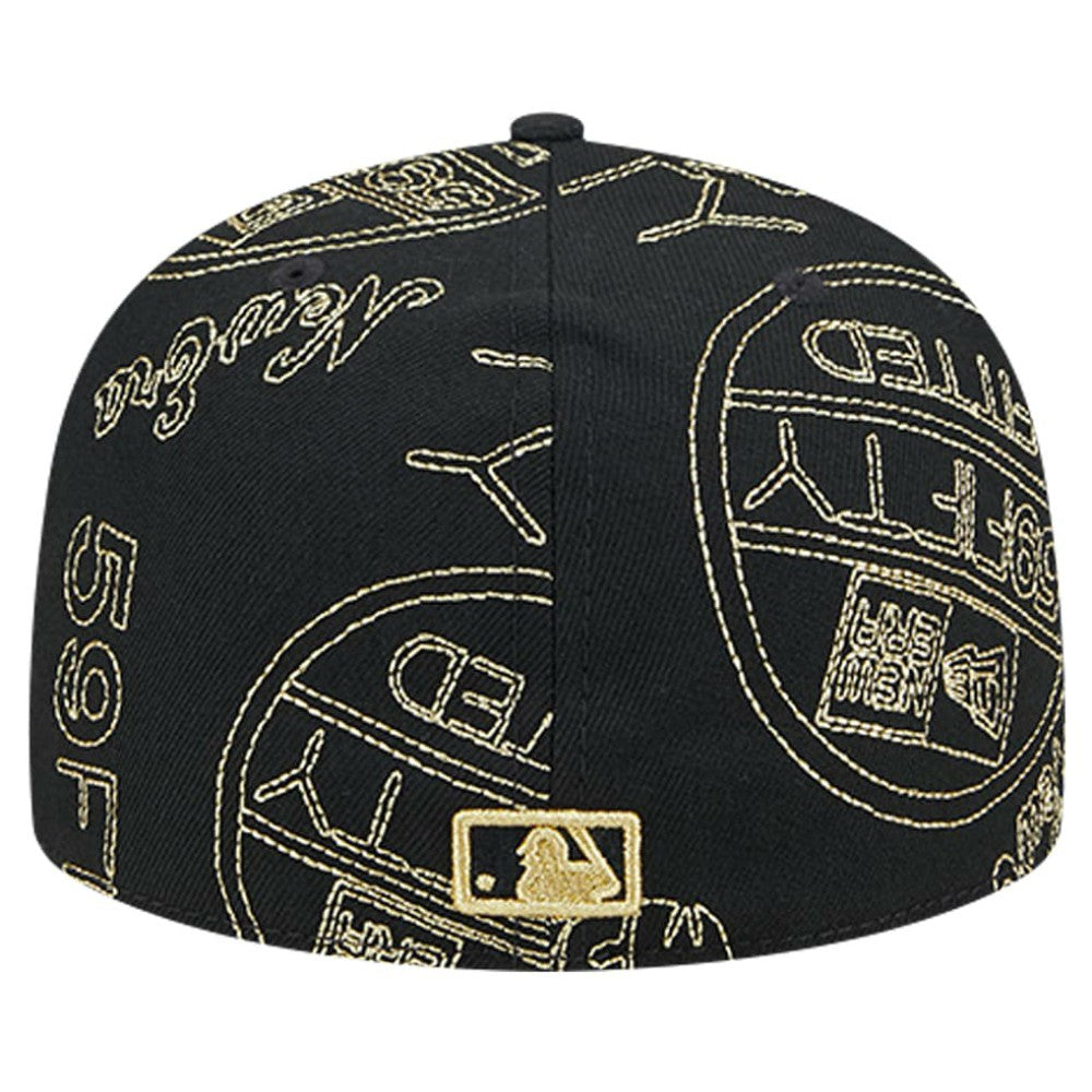 Chicago Cubs 59FIFTY Day Allover Fitted Hat Black