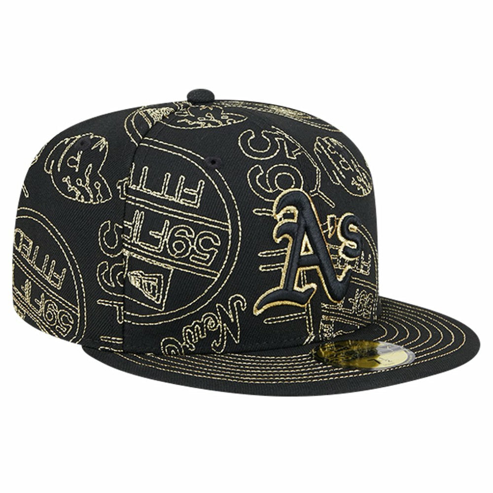 Athletics 59FIFTY Day Allover Fitted Hat Black