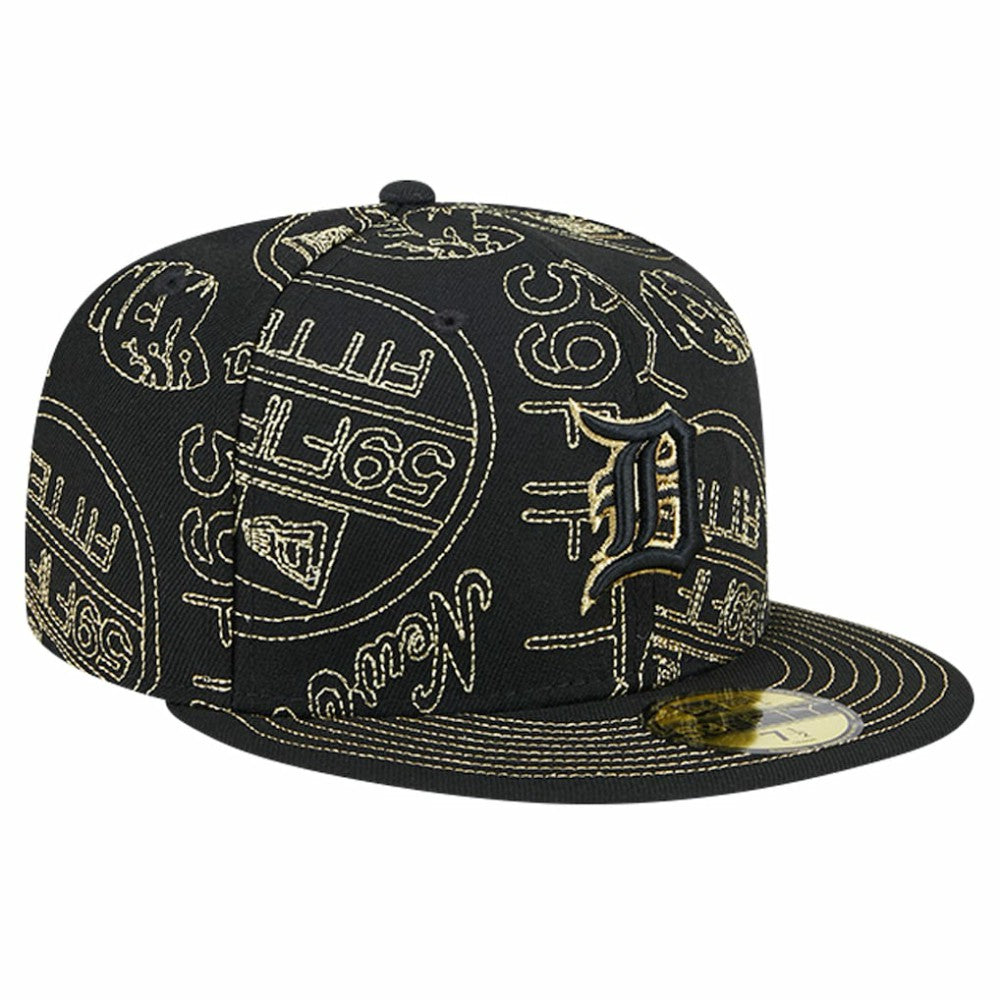 Detroit Tigers 59FIFTY Day Allover Fitted Hat Black