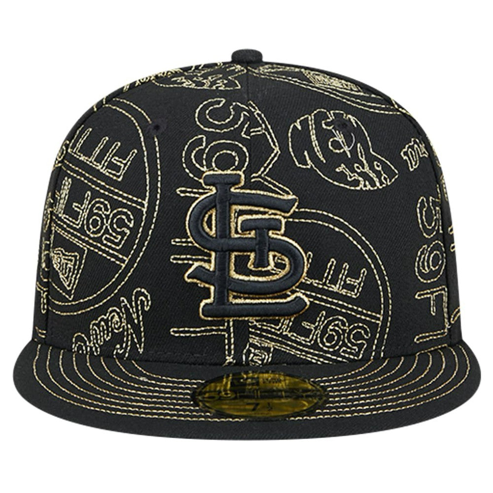 St. Louis Cardinals 59FIFTY Day Allover Fitted Hat Black