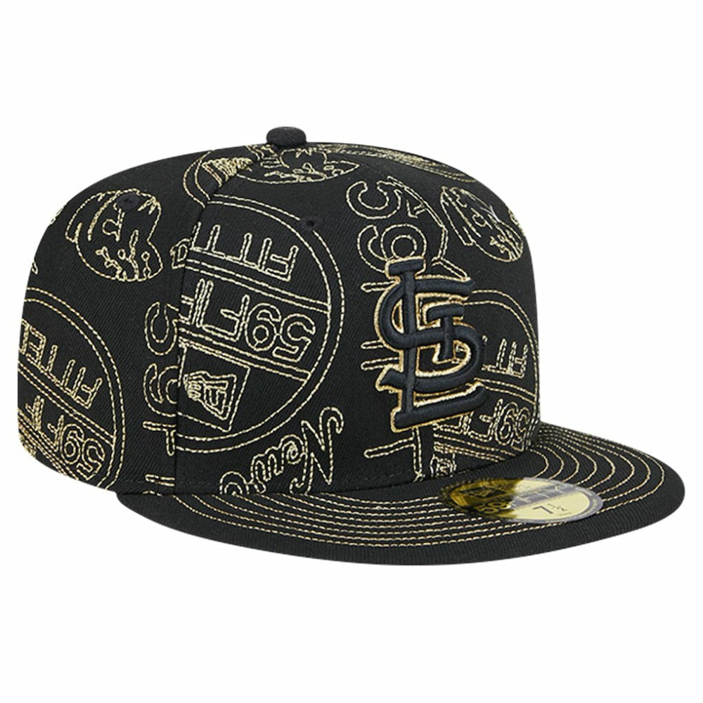 St. Louis Cardinals 59FIFTY Day Allover Fitted Hat Black