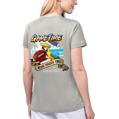Las Vegas Raiders Margaritaville Women's Game Time V-Neck T-Shirt - Gray discount