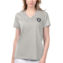 Las Vegas Raiders Margaritaville Women's Game Time V-Neck T-Shirt - Gray discount