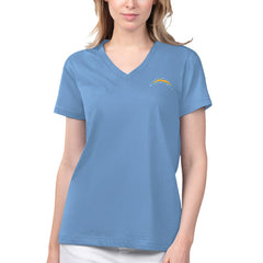 Los Angeles Chargers Margaritaville Women's Game Time V-Neck T-Shirt - Blue sale