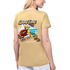 New Orleans Saints Margaritaville Women's Game Time V-Neck T-Shirt - Gold outlet