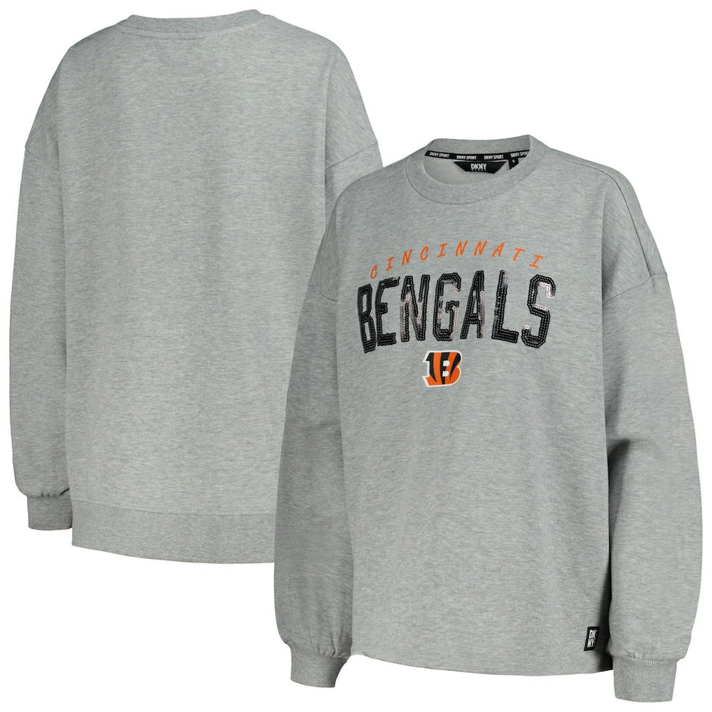 Cincinnati Bengals DKNY Sport Women's Penelope Pullover Sweatshirt - Heather Charcoal cheap