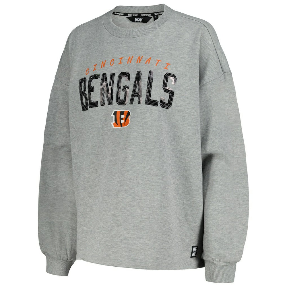 Cincinnati Bengals DKNY Sport Women's Penelope Pullover Sweatshirt - Heather Charcoal cheap
