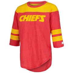 Kansas City Chiefs Starter Women's Fullback Tri-Blend 3/4-Sleeve T-Shirt - Red cheap