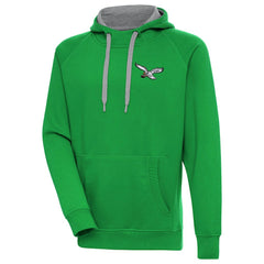 Philadelphia Eagles Antigua Throwback Logo Victory Pullover Hoodie - Kelly Green sale
