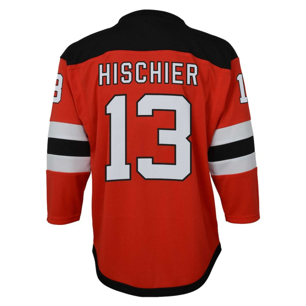 Nico Hischier New Jersey Devils Youth Captain Patch Home Replica Player Jersey - Red Jerseys